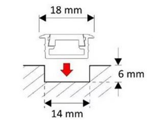 Схема установки врезного профиля для светодиодной ленты